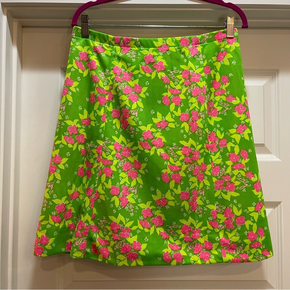Vintage 70s 80s "The Lilly" Lilly Pulitzer Vibrant Polyester Skirt - Picture 3 of 12
